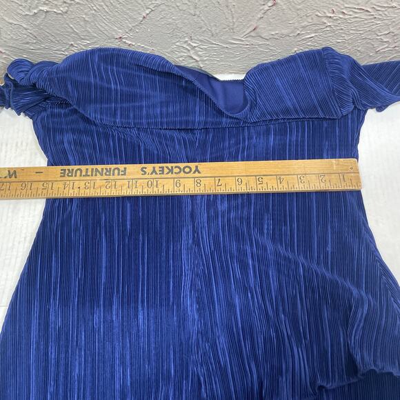 Connected Apparel Womens Blue V Neck Layered Lined Shutter Shift Dress Size 6 - Picture 8 of 8